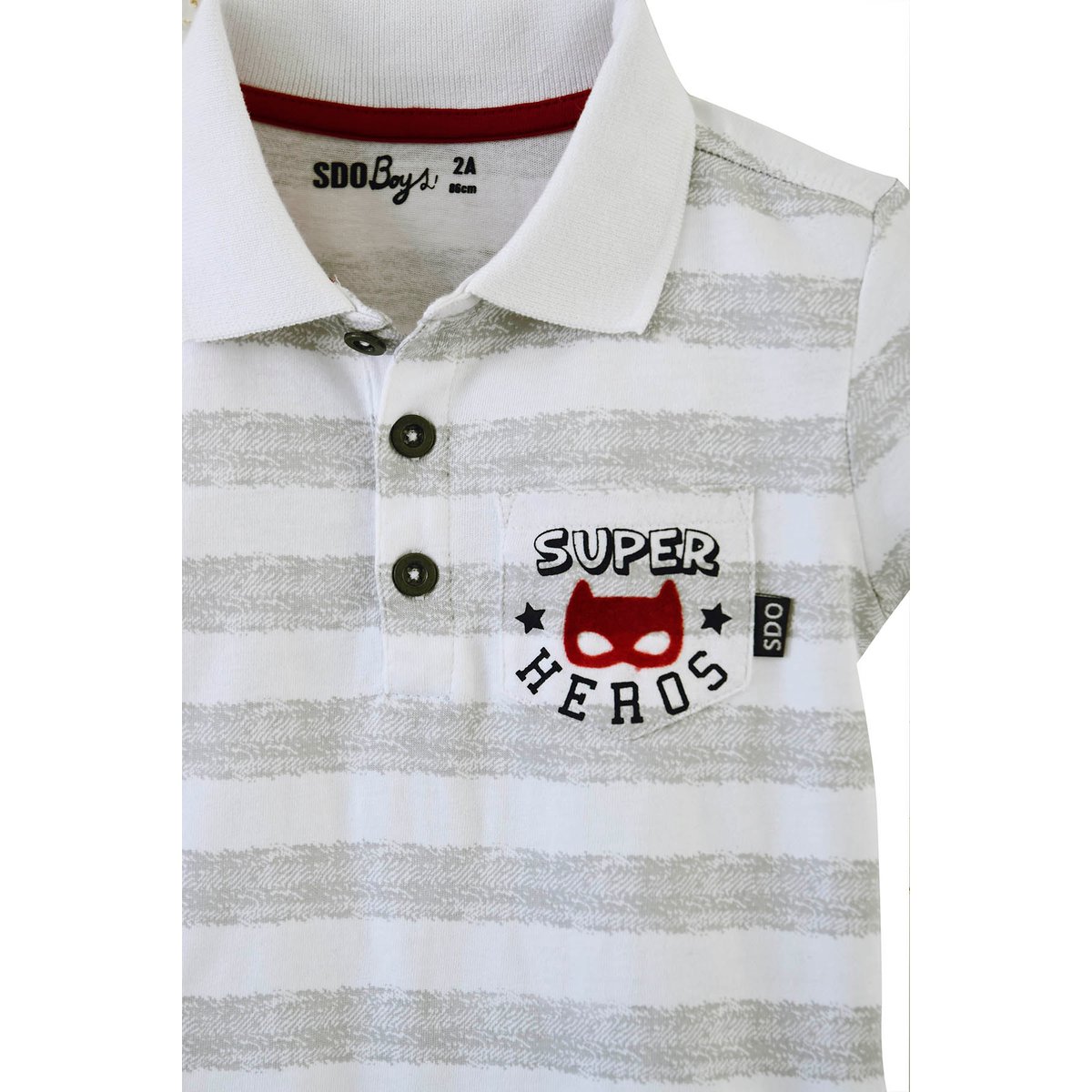 Polo manches courtes garcon blanc, SUCRE D'ORGE