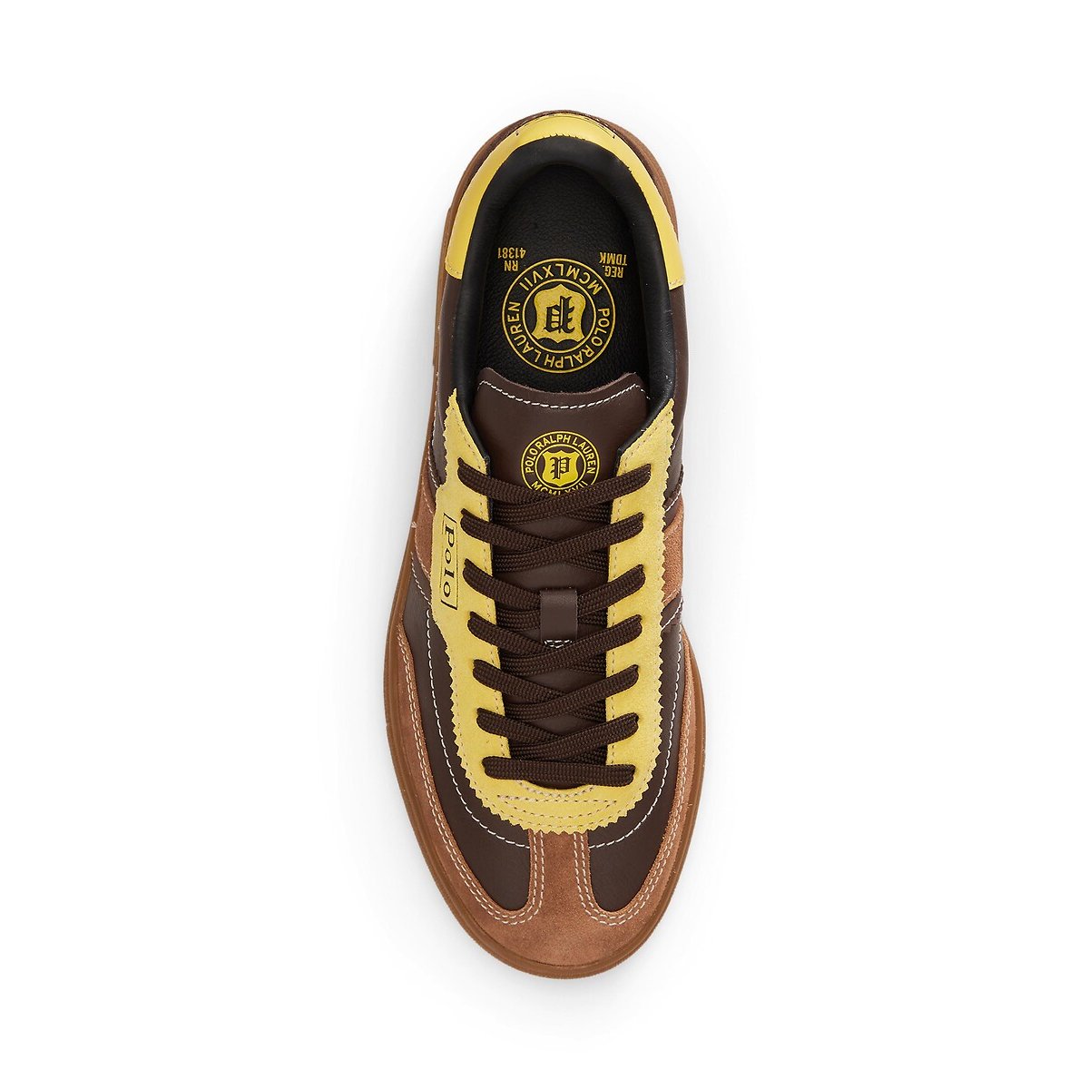Baskets en cuir BEDFORD marron/jaune, POLO RALPH LAUREN