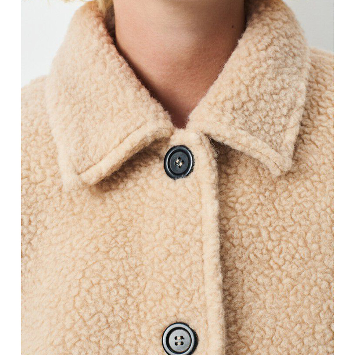 Gomaz Short Coat in Wool Blend taupe marl, AMERICAN VINTAGE
