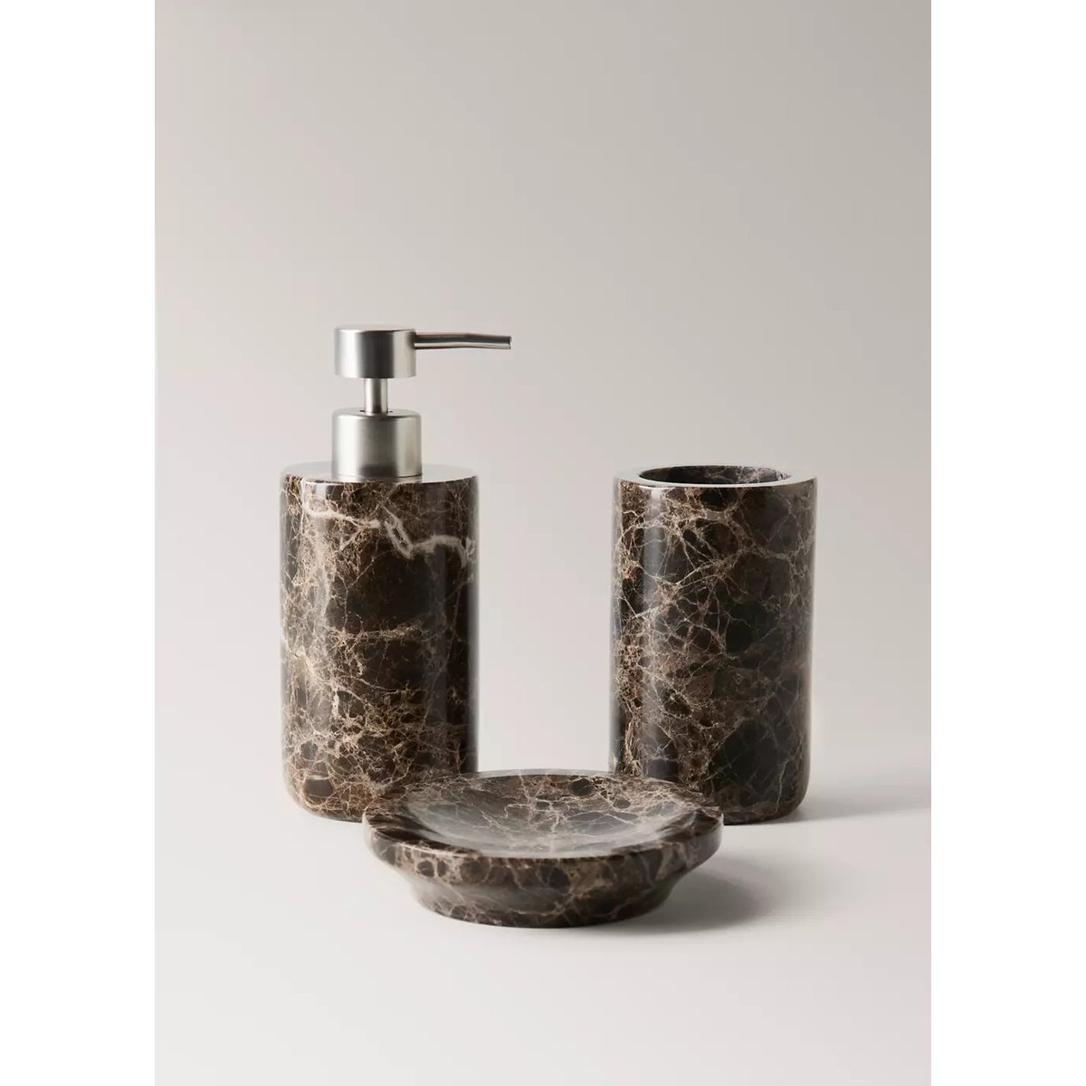 Porte-savon effet marbre marron, MANGO HOME