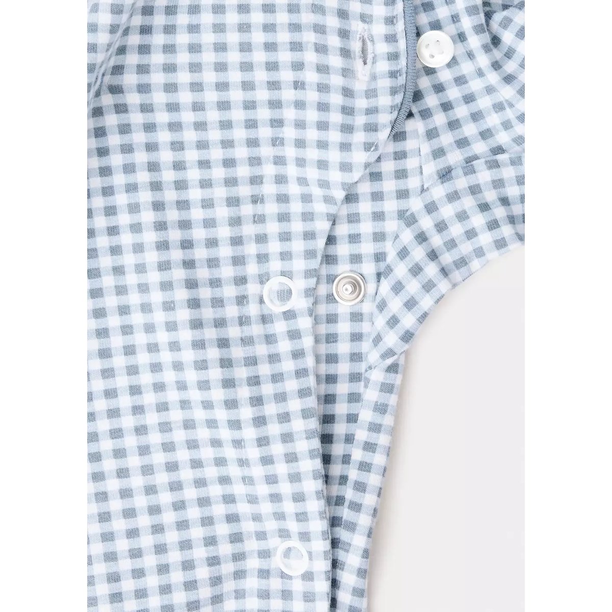 Pyjama une pièce à imprimé Vichy bleu, MANGO BABY