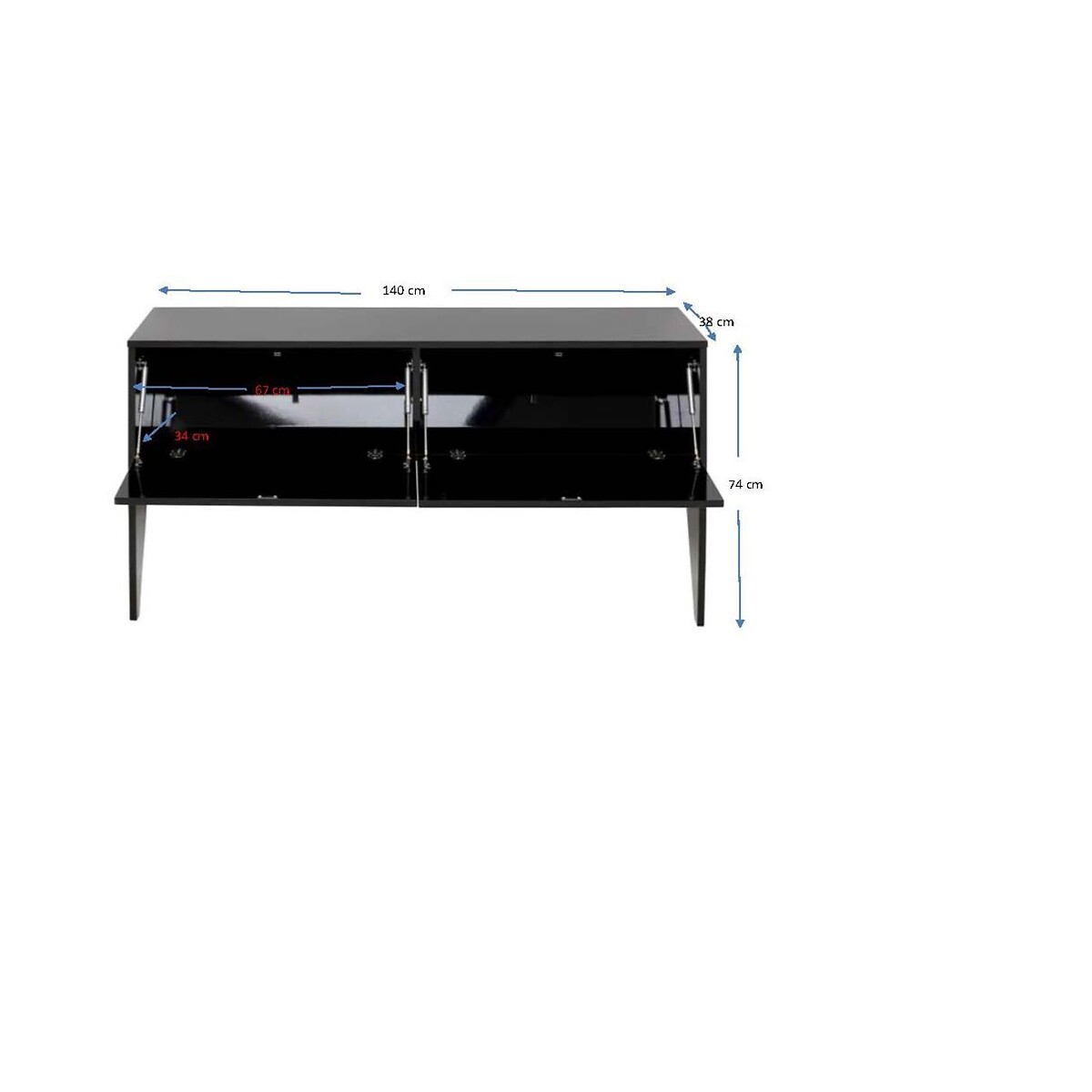 Console High Heel 140cm noir blanc, KARE DESIGN