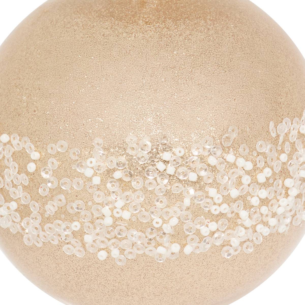 Boule pailletée perle D.10 cm doré, FEERIC LIGHTS & CHRISTMAS