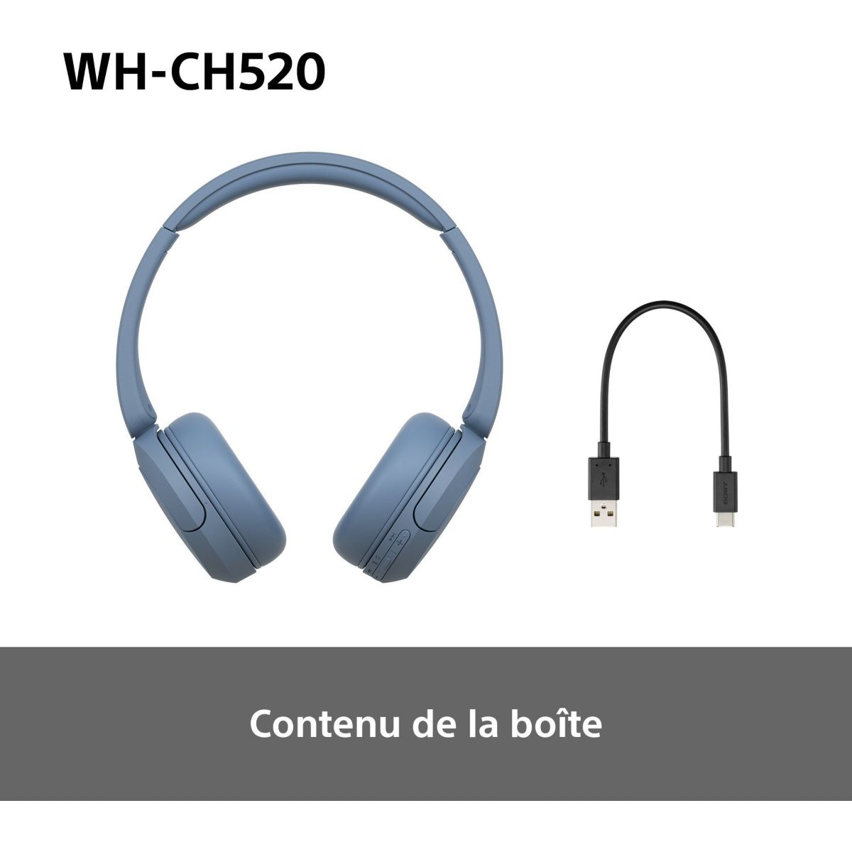 Casque WH-CH520 Bleu bleu, SONY