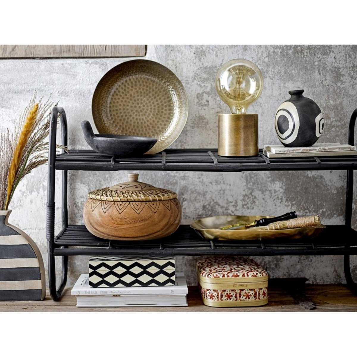 Etagère 2 tablettes Zigge noir, BLOOMINGVILLE
