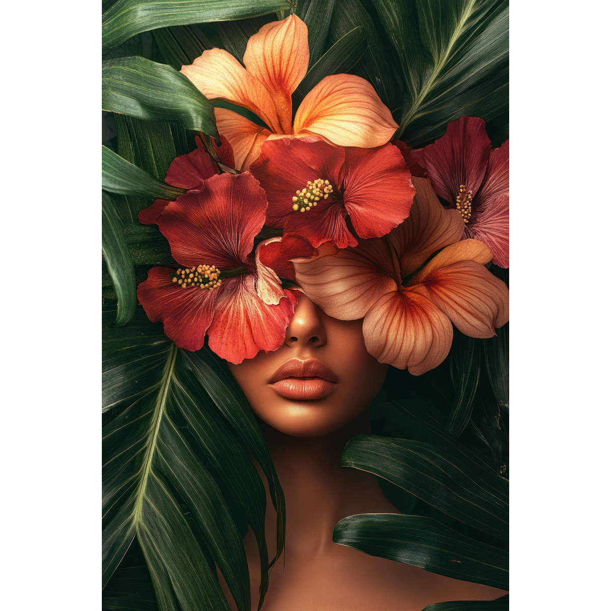 Tableau Sur Toile Portrait Femme Florale Abstraite FLEUR tableaux sur toile-multicolore, CEANOTHE