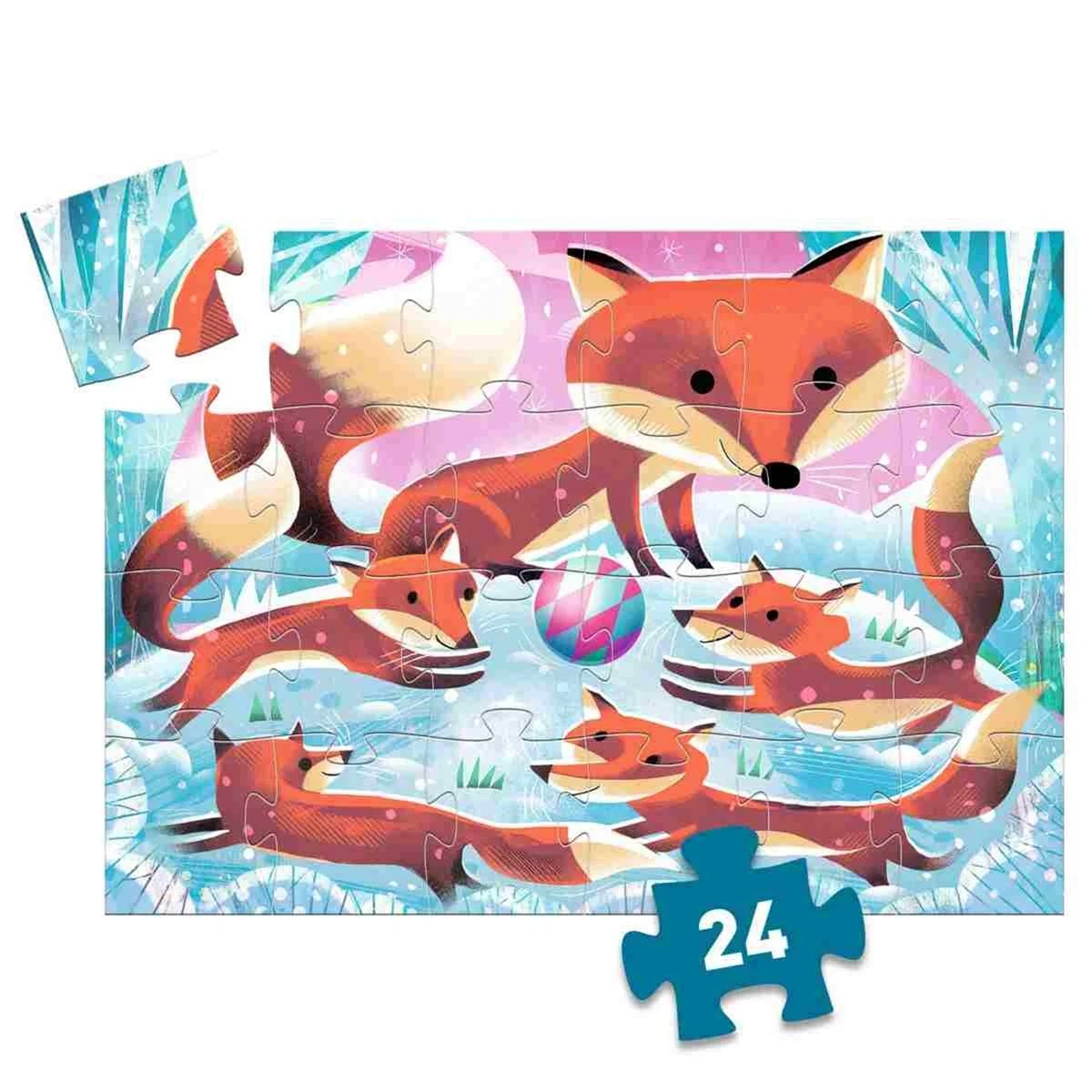 Puzzle 24 pièces Ginger petit renard multicolore, DJECO