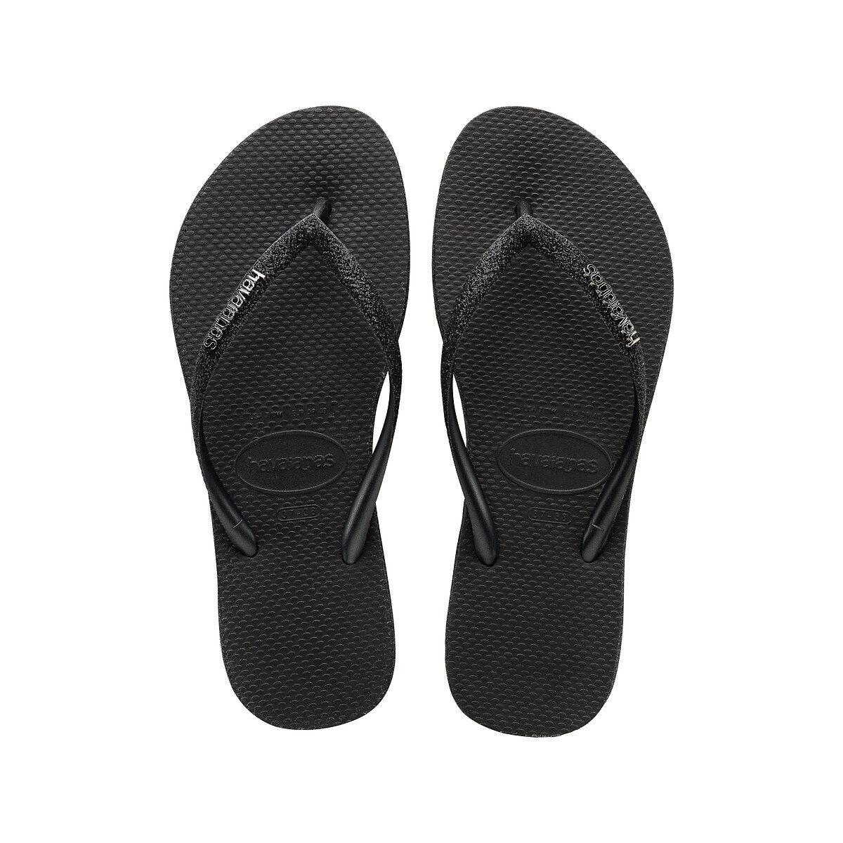 Slanke flatform sparkle flip flops svart Havaianas La Redoute