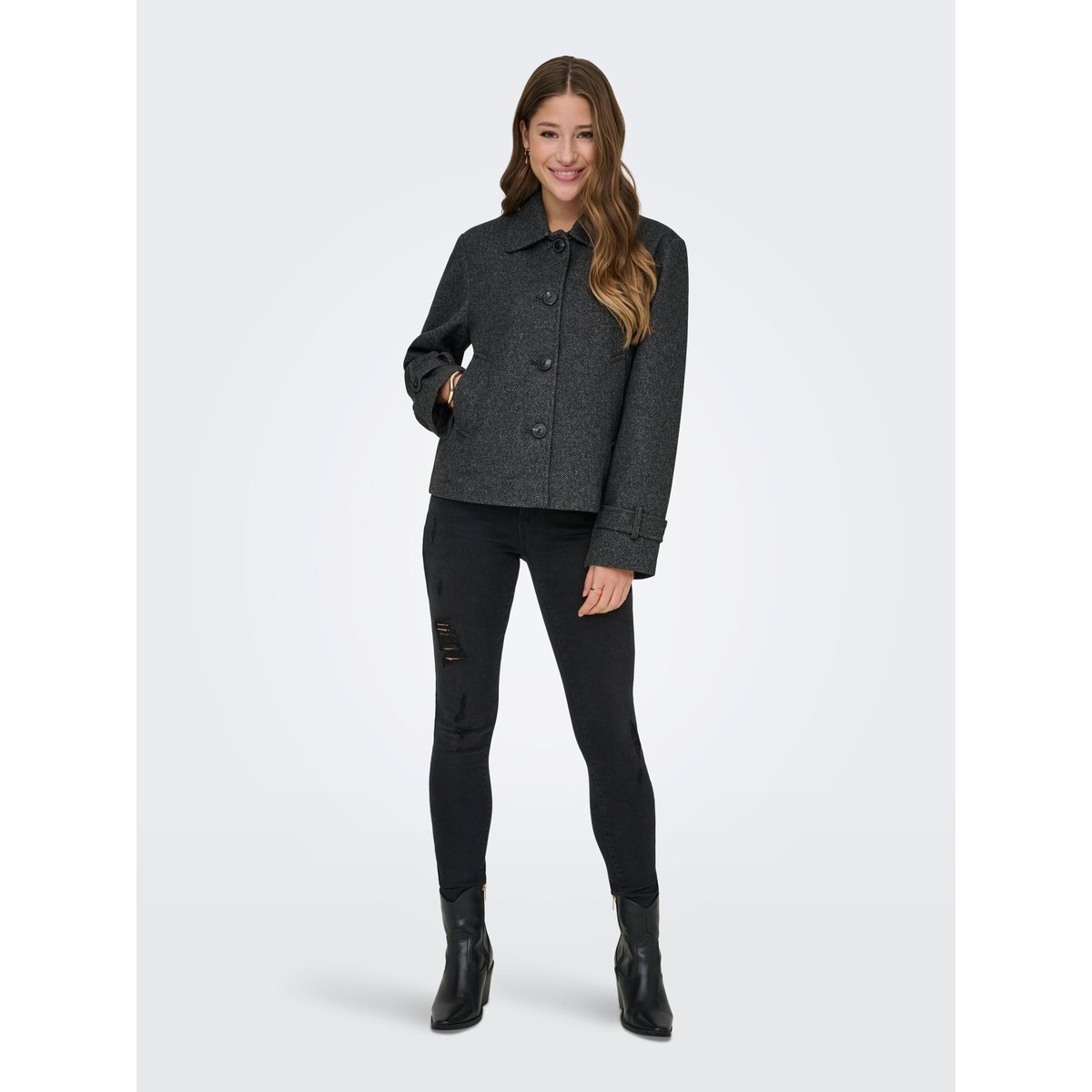 Veste dark grey melange, ONLY