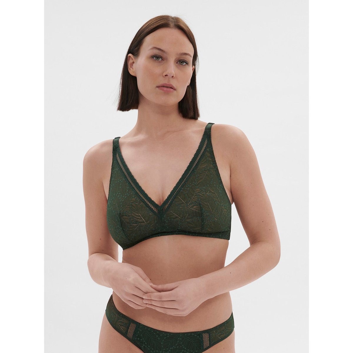 Soutien-gorge sans armatures structuré, COMÈTE vert, SIMONE PERELE