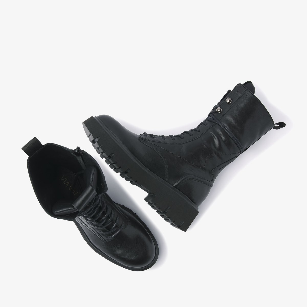 Boots en cuir ZIVA RAVE noir, VIA VAI