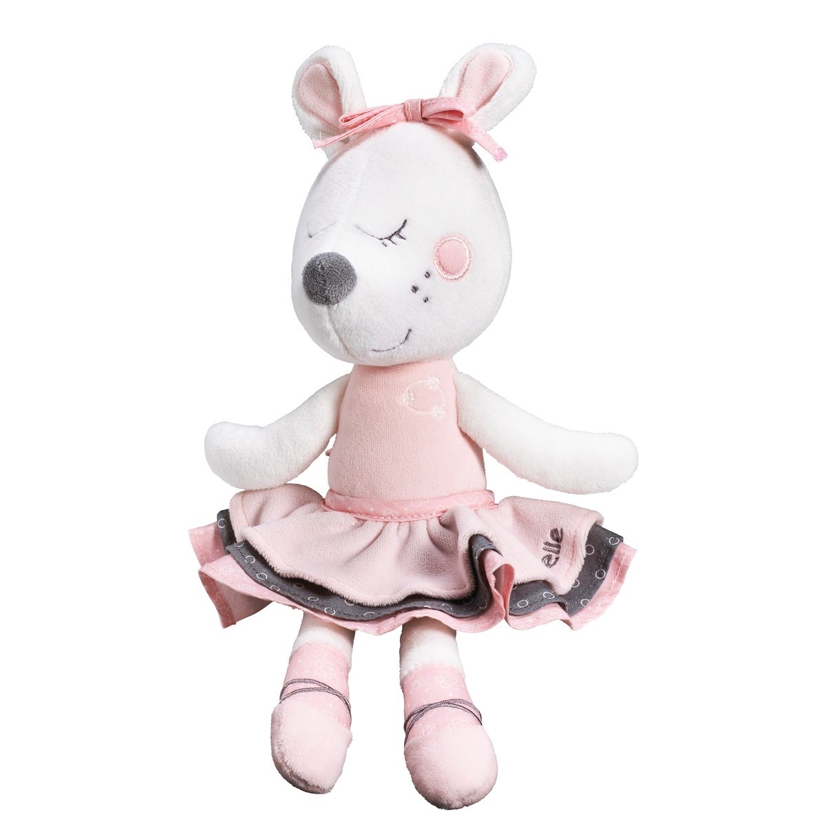 Doudou Petite Souris danseuse étoile en velours rose, SAUTHON