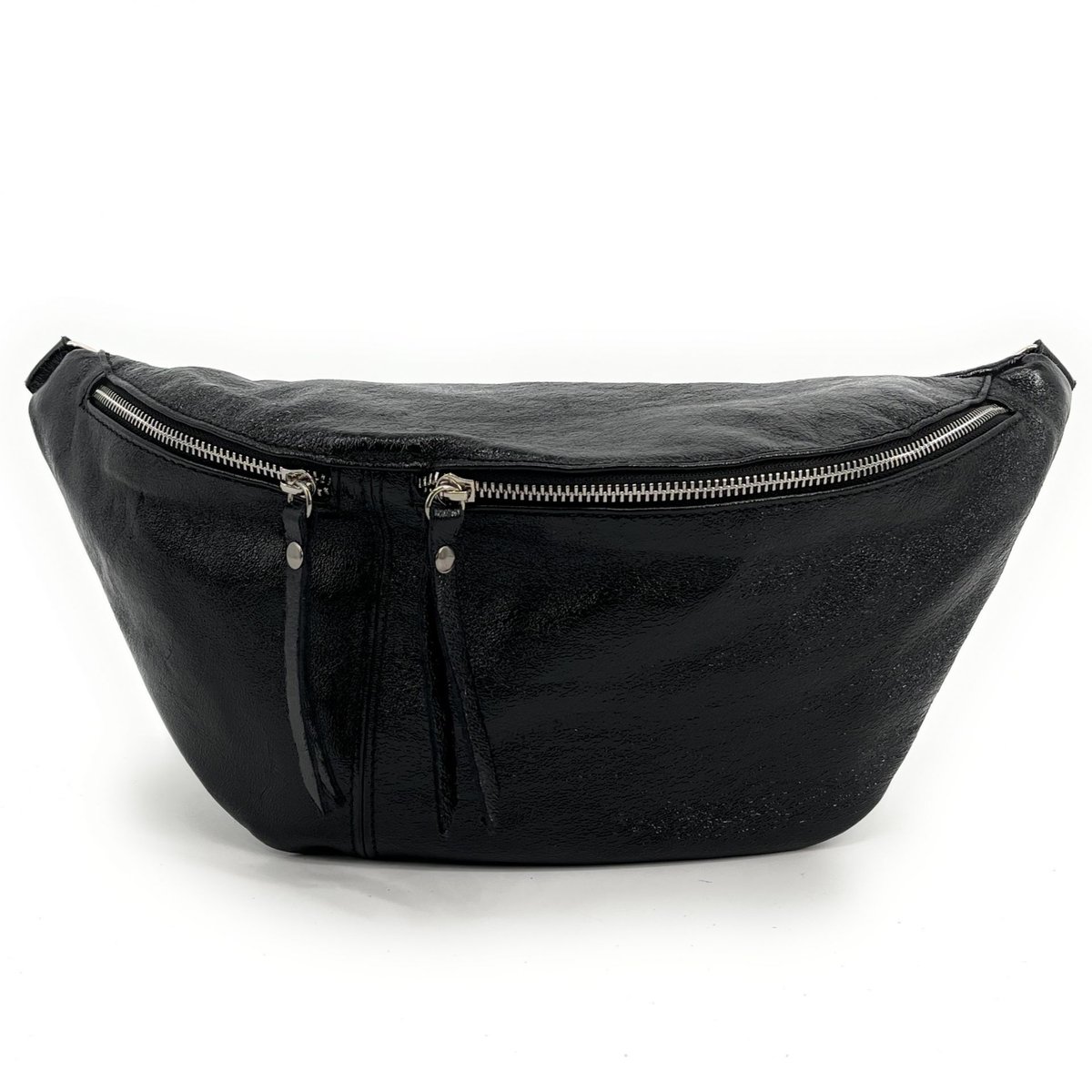 Sac banane en cuir irisé LILOU GLOW noir irisé, OH MY BAG