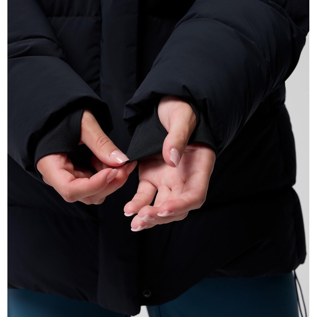 Amaze Puff™ mid-length hooded padded jacket black, COLUMBIA