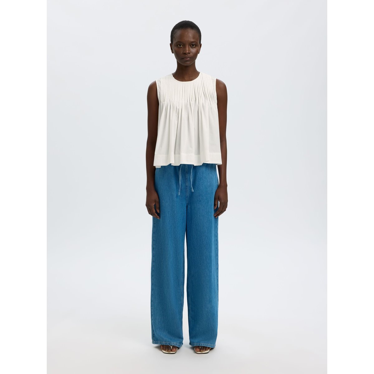 Top Sans Manches snow white, SELECTED