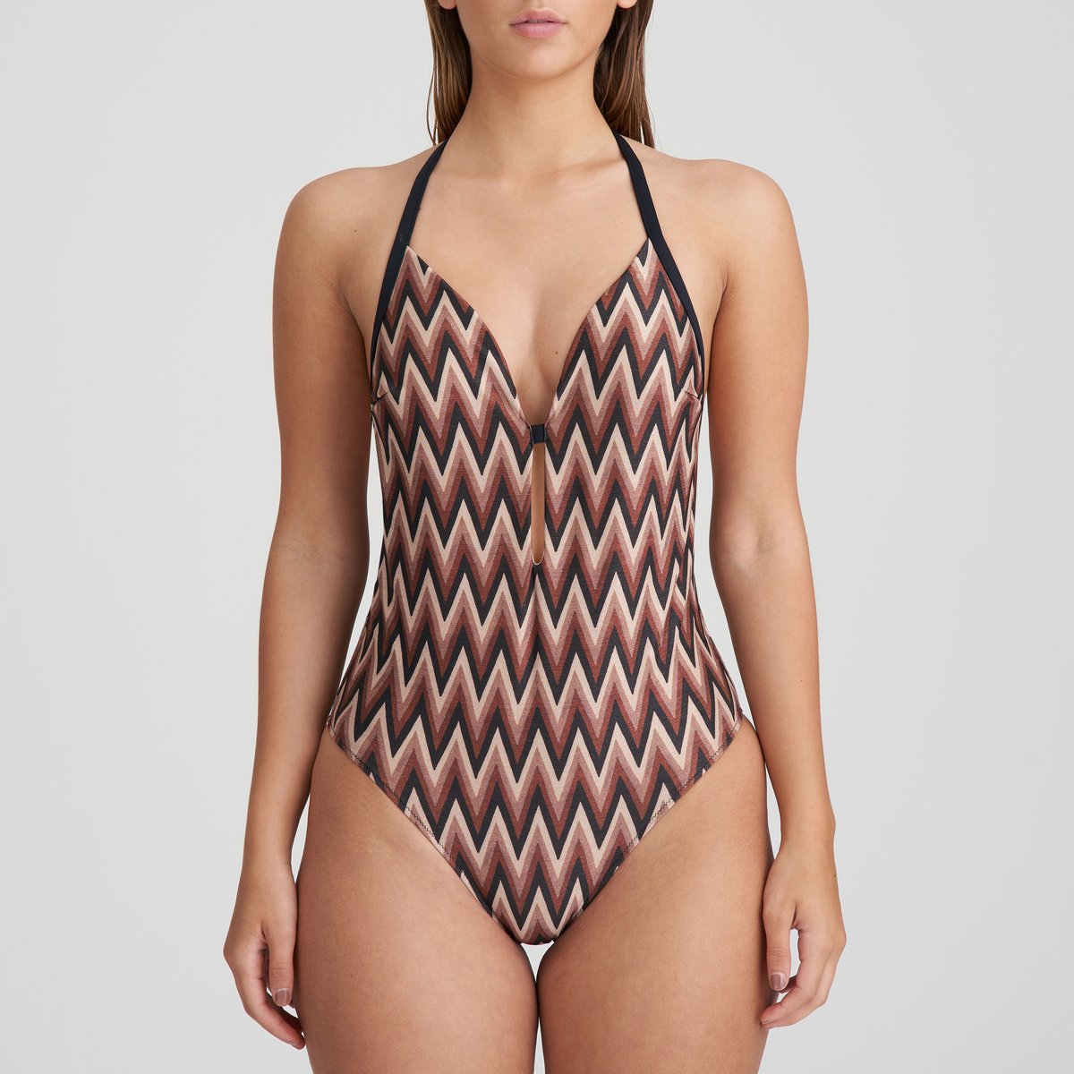 Maillot sans arm. plongeant SU ANA marron - miramar, MARIE JO