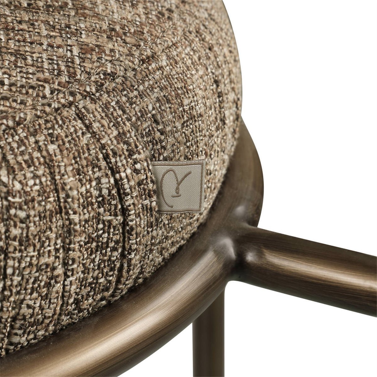 Tabouret de comptoir en tweed marron tweed, RECOLLECTION
