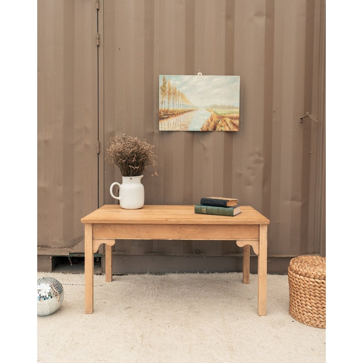 Table basse en chêne Léonie N°1587 - Bon état bois clair, DEBONGOUT