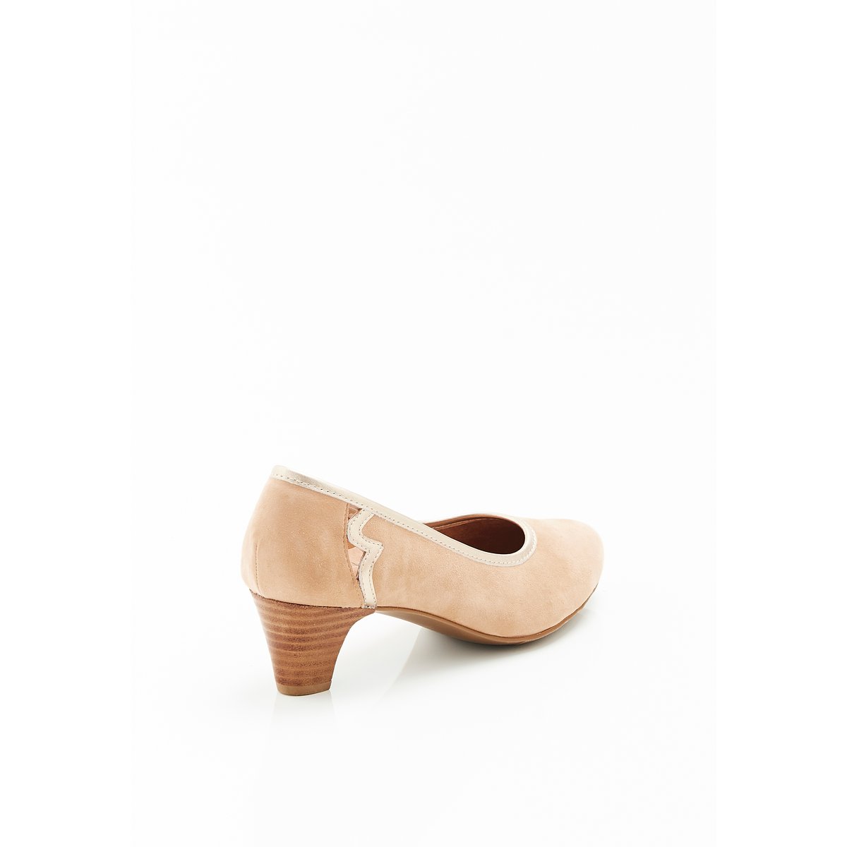 Escarpins fantaisie aspect nubuck marron beige rosé, DAMART