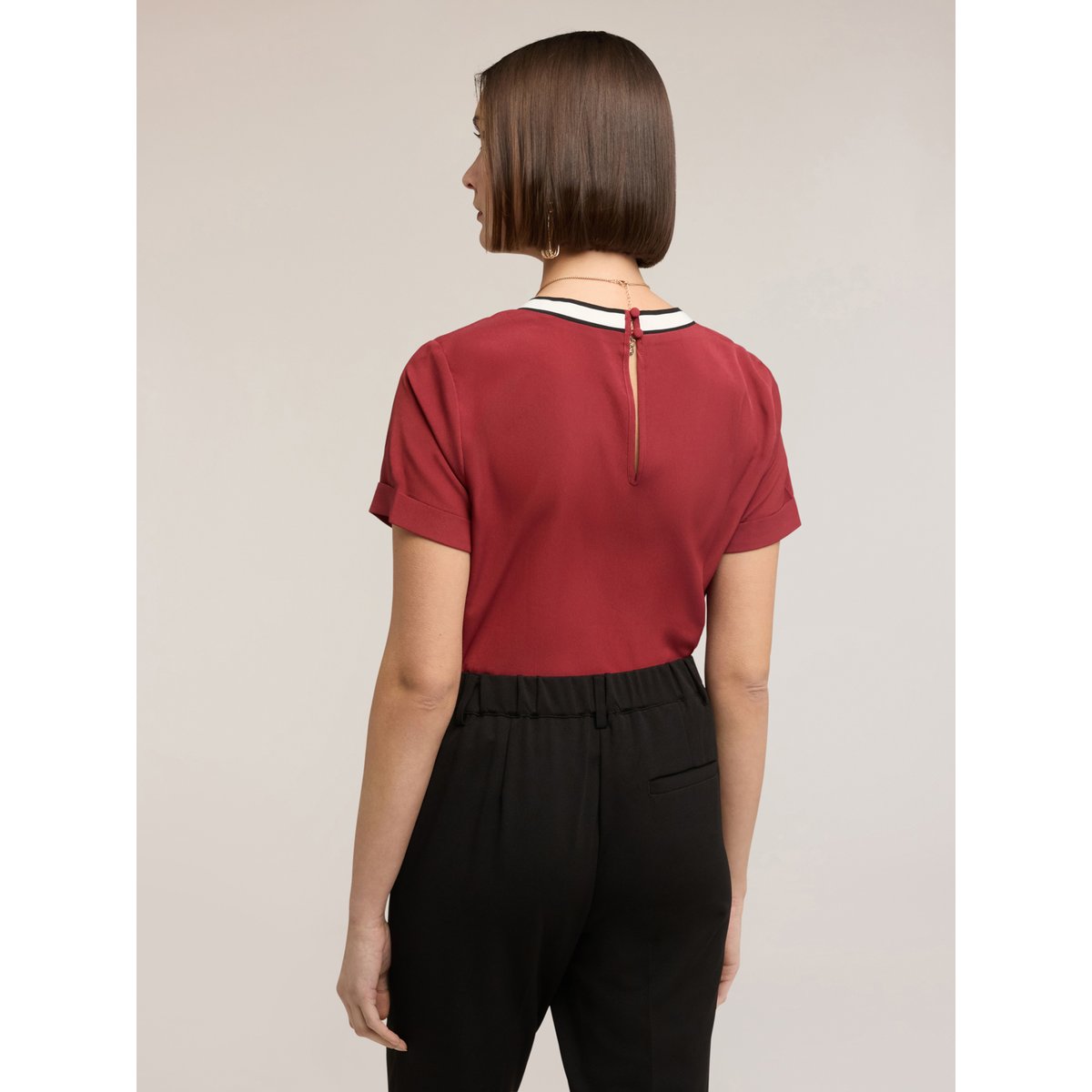 Chemisier avec bordure en tricot burgundy, MOTIVI