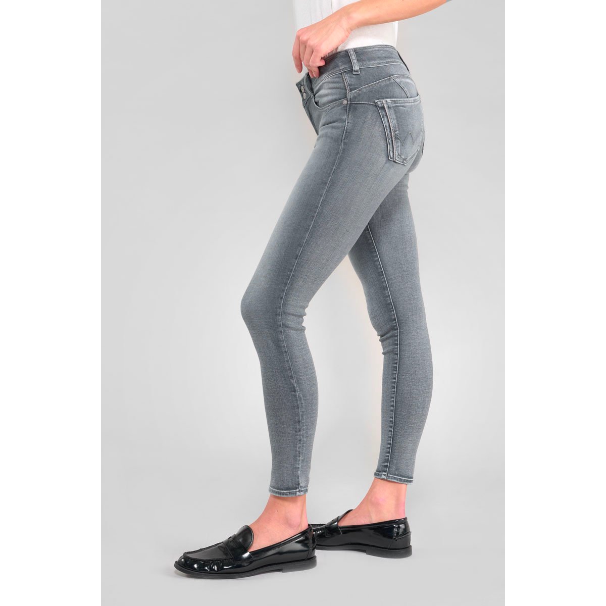 Jeans push-up slim PULP, 7/8ème grey, LE TEMPS DES CERISES