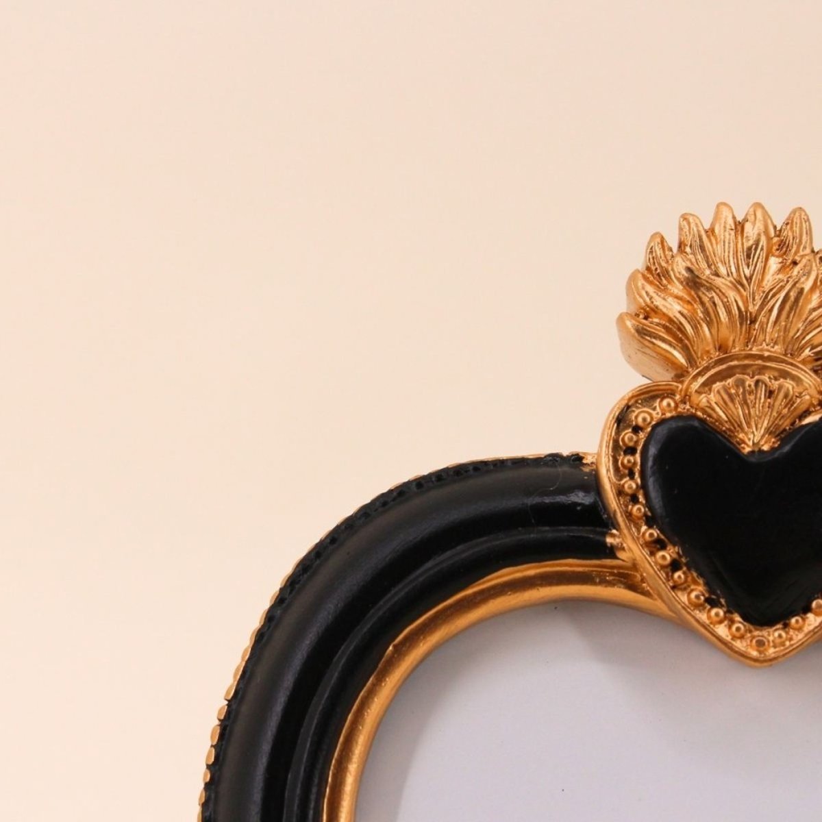 Cadre photo coeur ex voto 15cm noir, ORNAMI