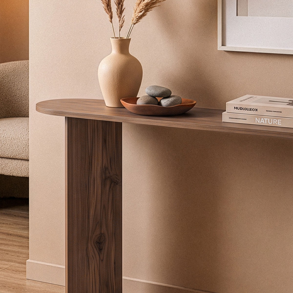 Console avec deux pieds L150 cm - SIRA chêne, CALICOSY