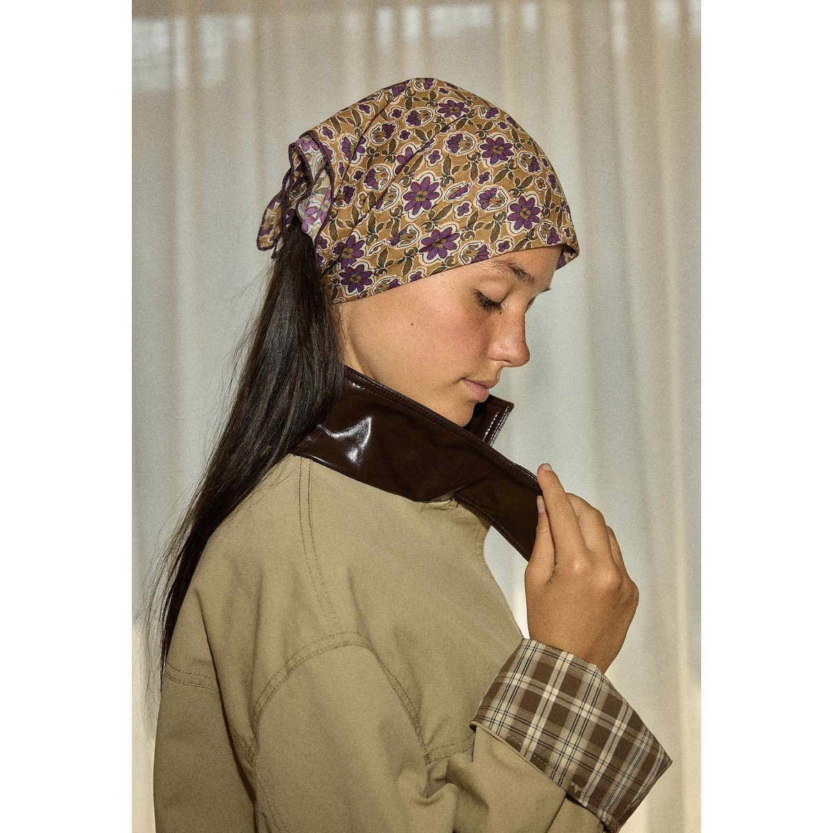 Petit foulard en voile de coton, BIJOU bijou topaze, GABRIELLE PARIS