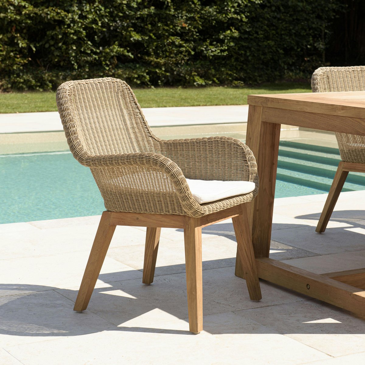 Fauteuil de jardin résine tressée beige (lot de 2) MANY beige, PIER IMPORT