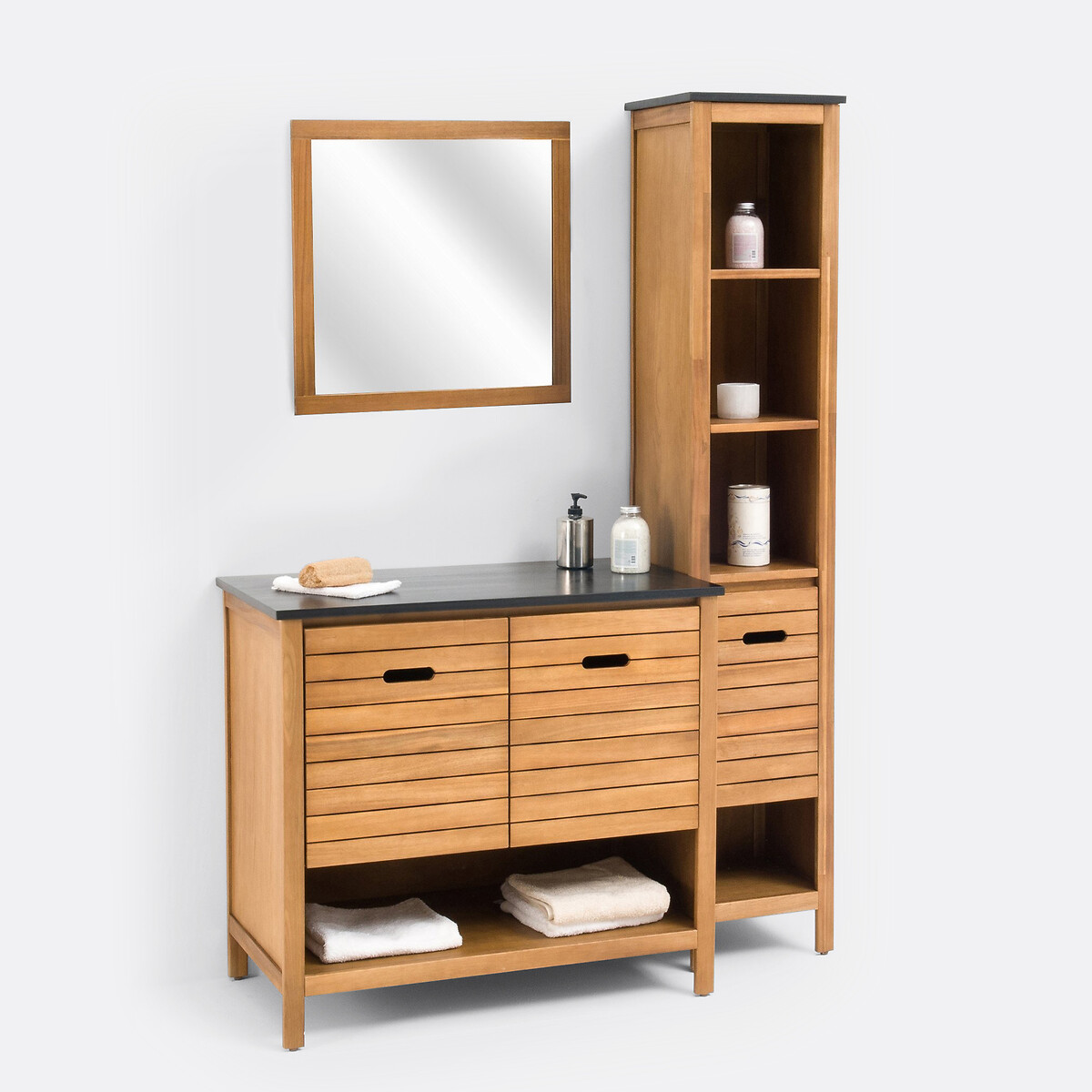 Colonna di SDB Saturne, Acacia, 35 cm acacia, LA REDOUTE INTERIEURS