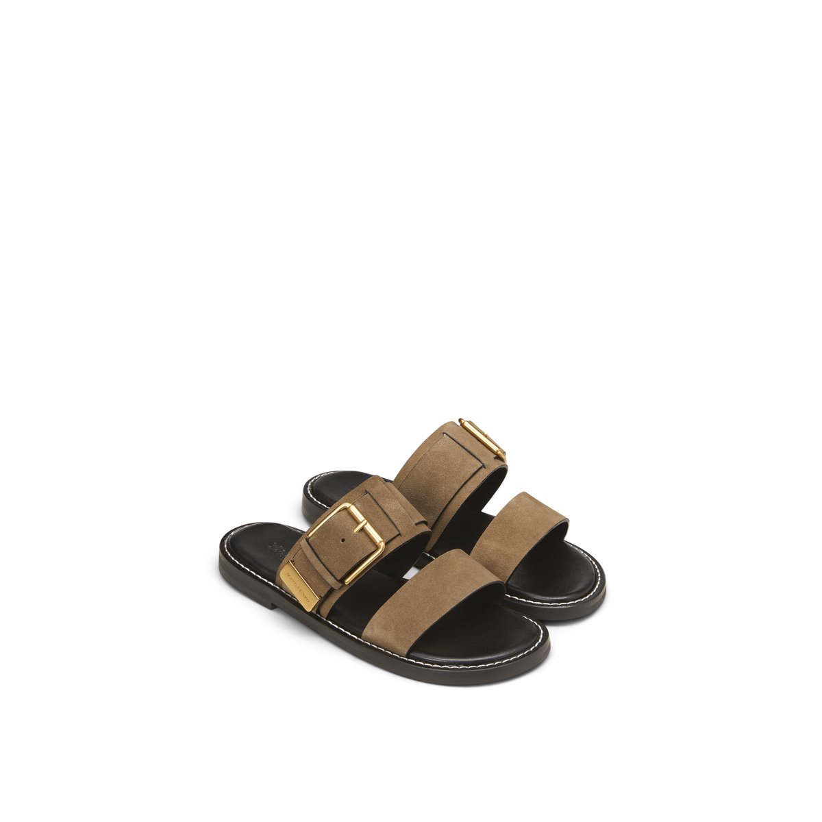 Mule en cuir de vachette velours noble grau, MARC O'POLO