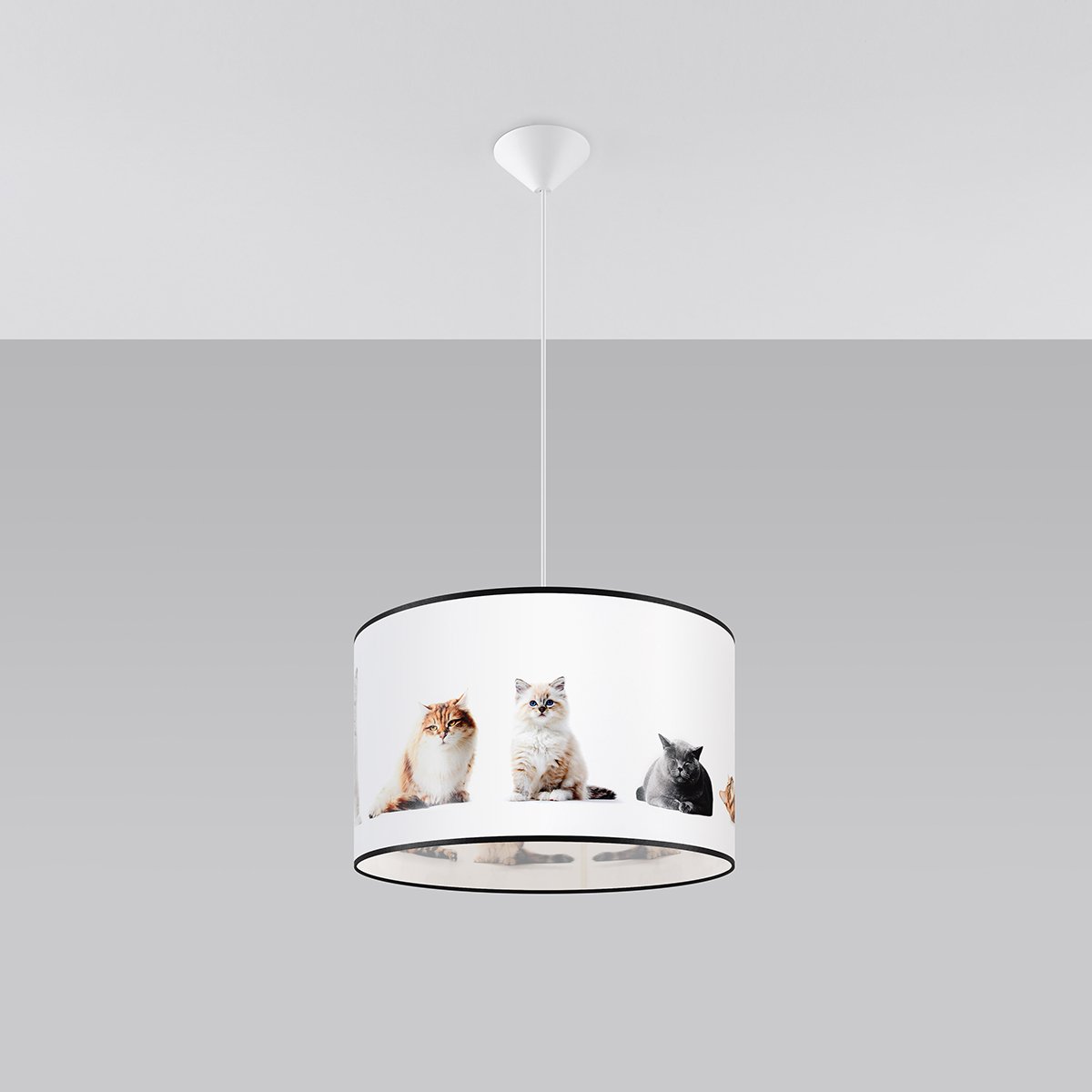 Suspension PVC Multicolore E27 1 Chat 40 multicolore, EDEN