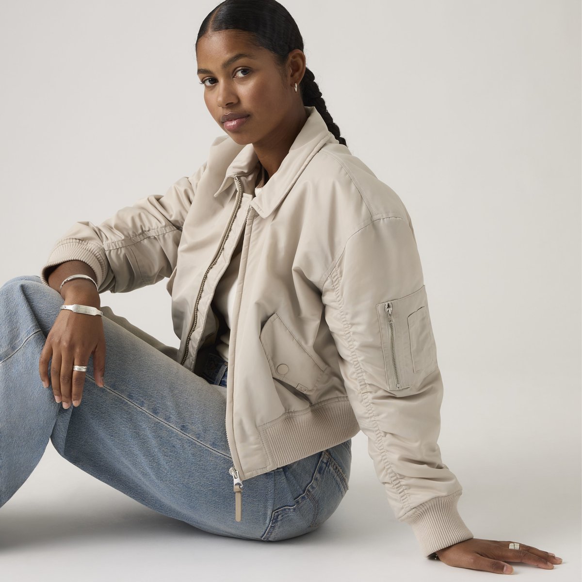 Blouson d’aviateur Crop Bowie gris - chateau gray, LEVI'S