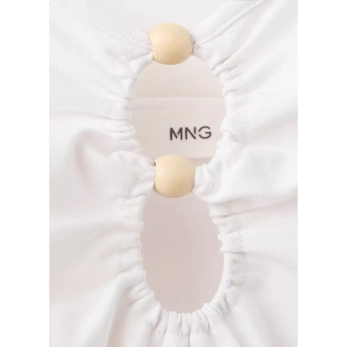 Haut en coton à bretelles avec découpe blanc cassé, MANGO TEEN