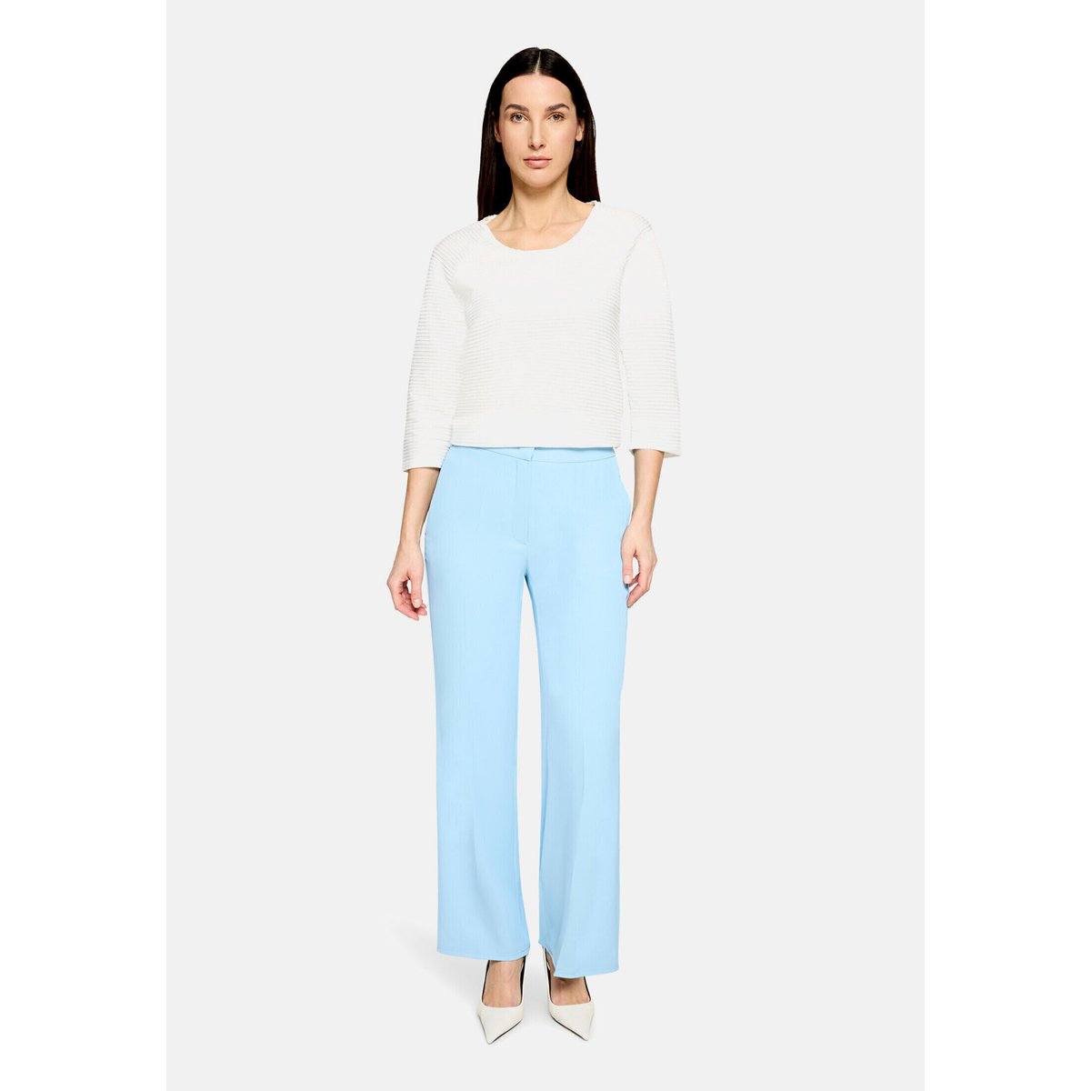 Haut casual de texture côtelée blanc, BETTY BARCLAY