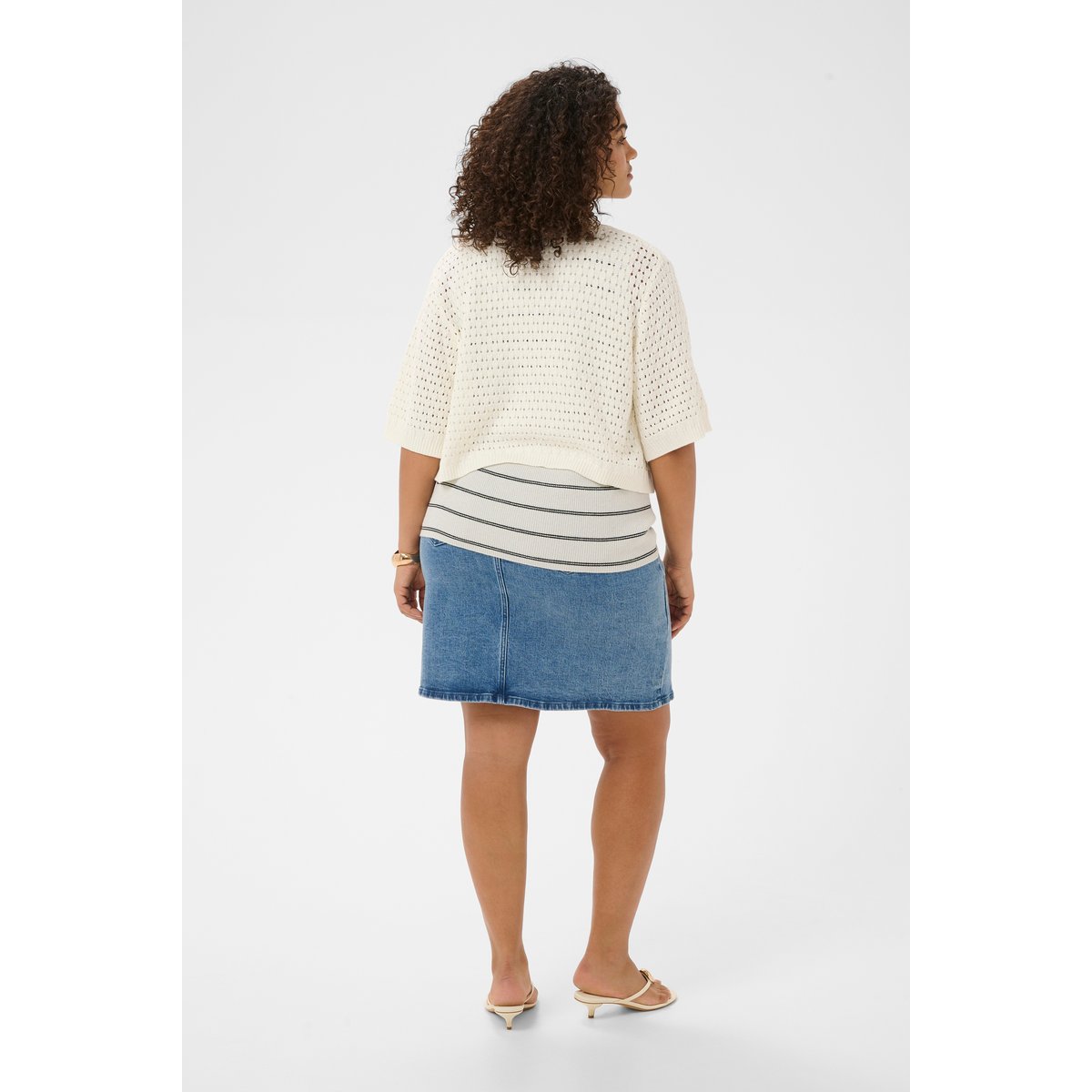 Cardigan à tricot blanc chalk, KAFFE CURVE