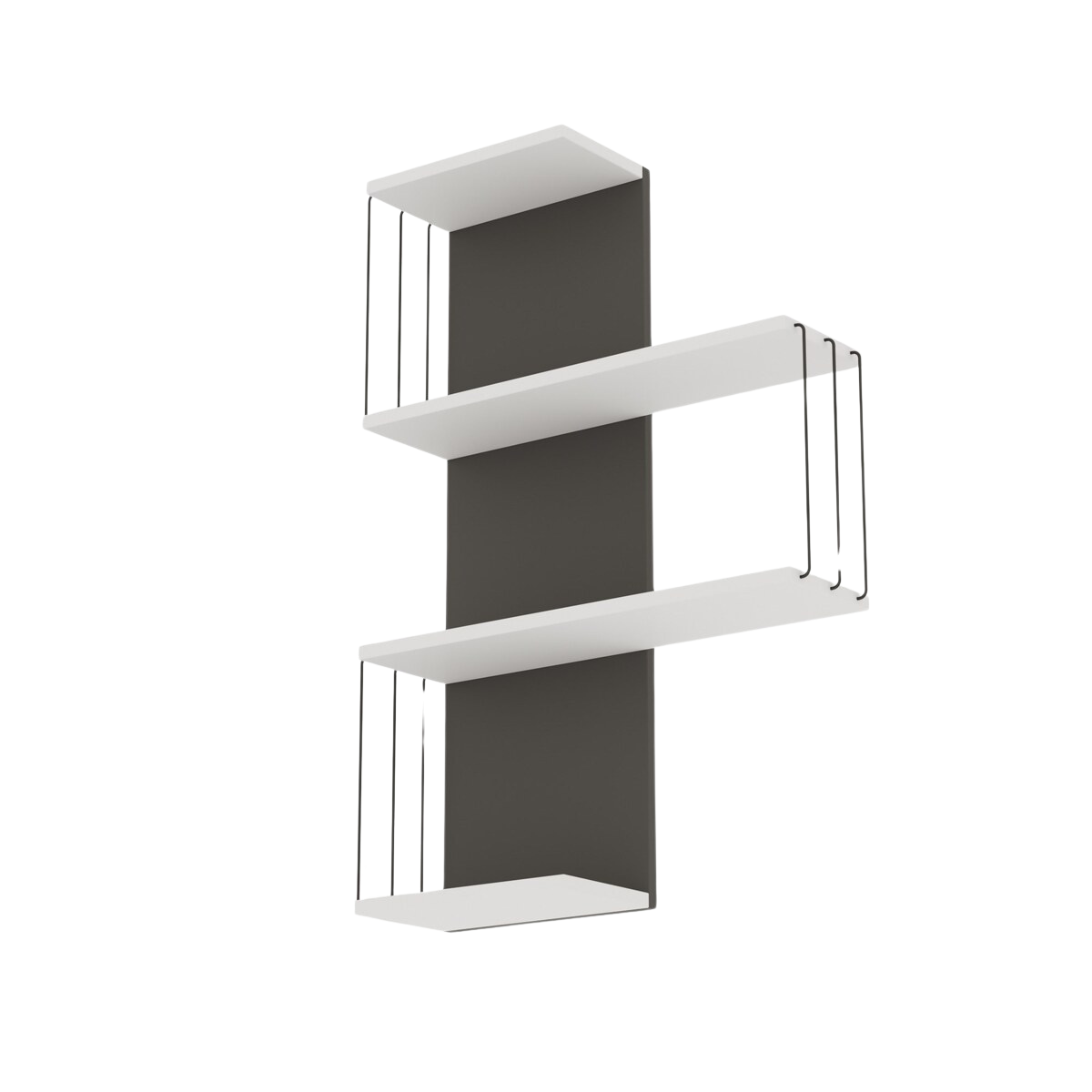 Etagère murale 4 tablettes - CAMBEL blanc / gris, CALICOSY