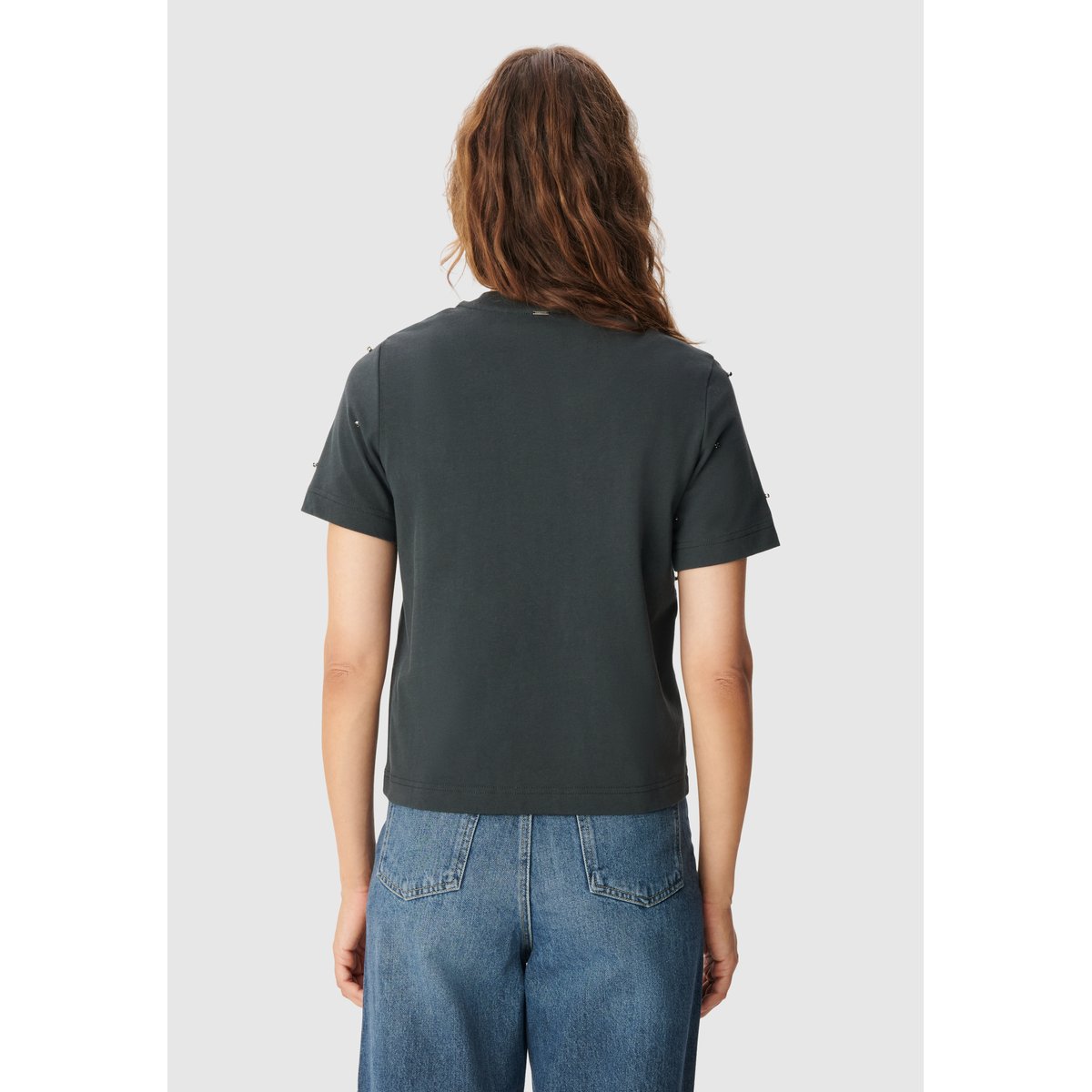 Tee-shirt décor strass gris anthracite, IKKS