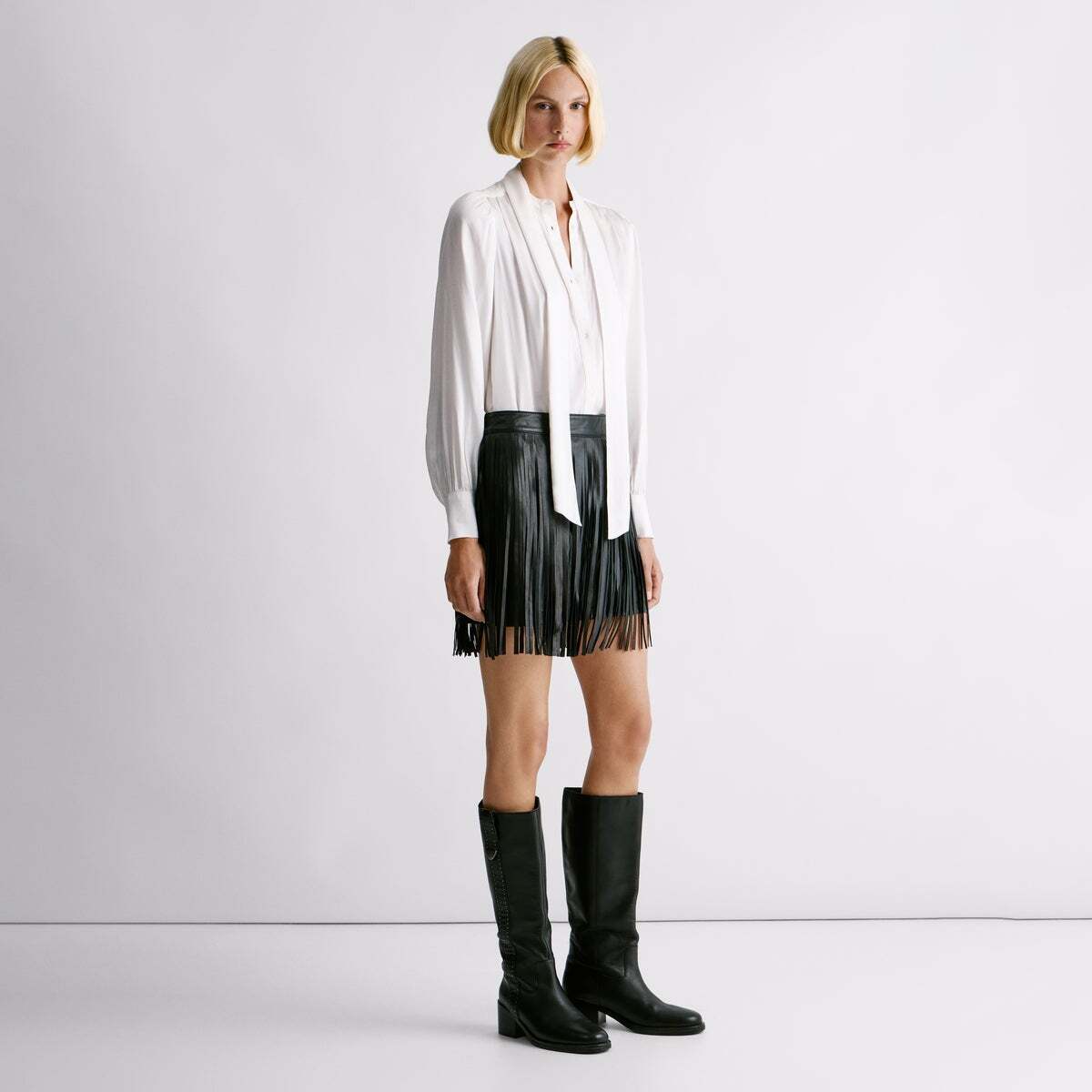 Jupe Courte En Cuir noir, PEPE JEANS