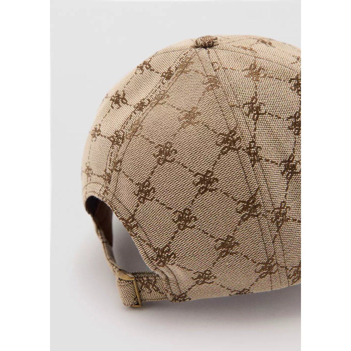 Casquette imprimée logo beige, MANGO