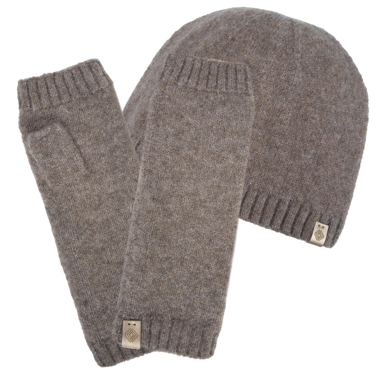 Mitaines maille soft touch effet cachemire taille unique extensible brun marron, ISOTONER