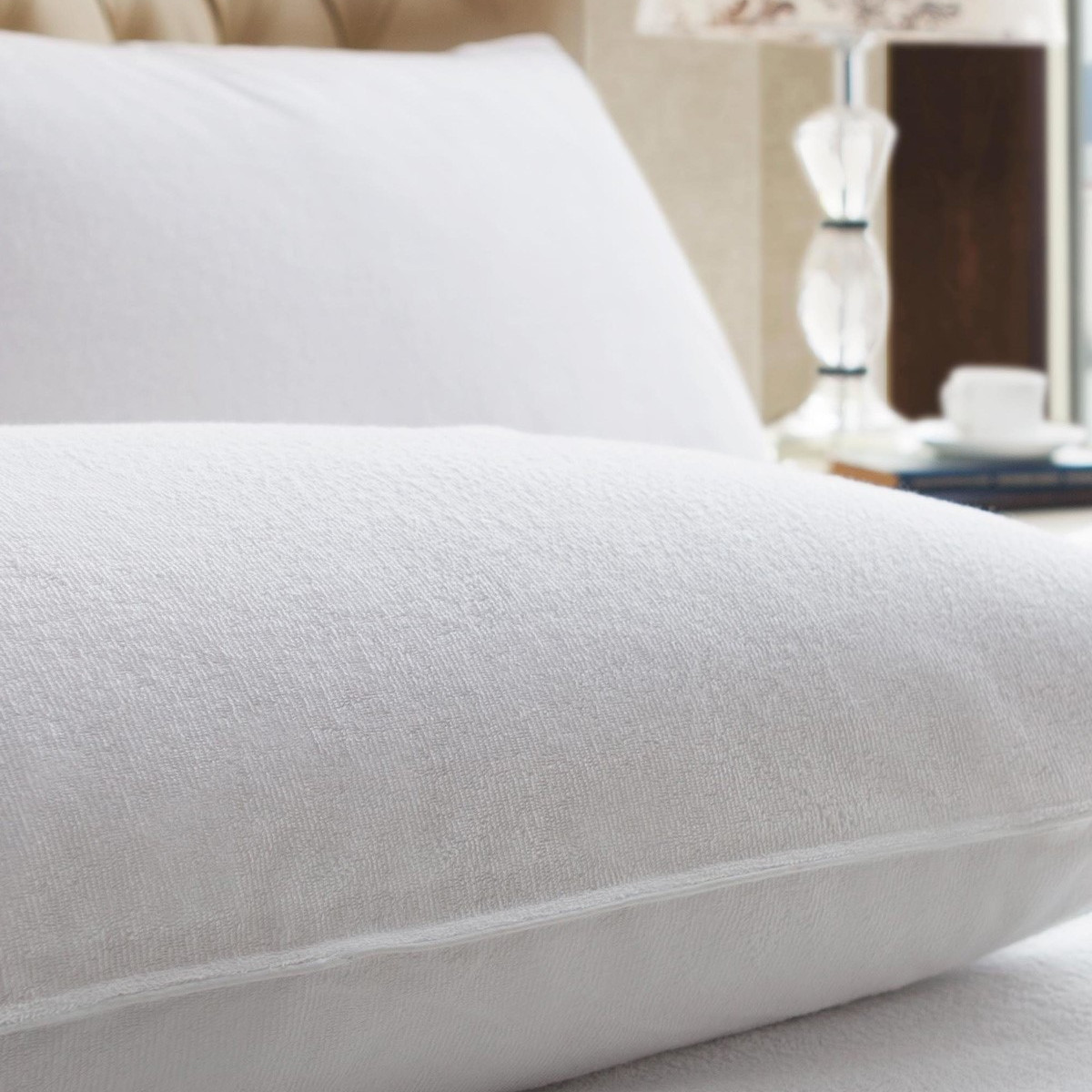 Lot de 2 protège-oreillers en coton biologique ORGANIKA SUPREME blanc, SENSEI MAISON