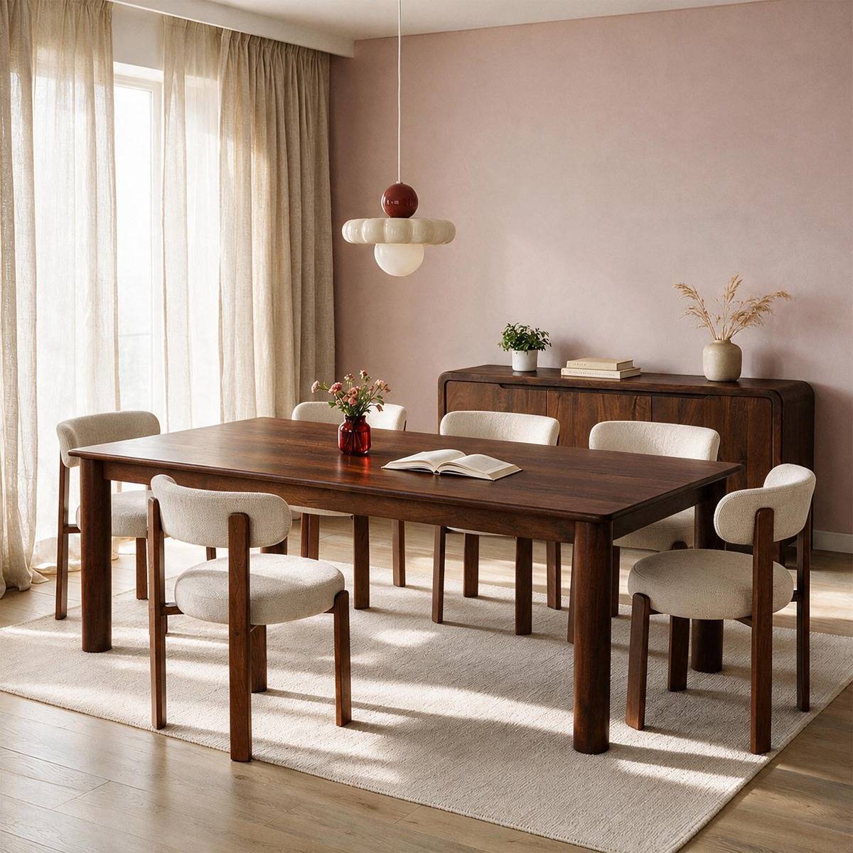 Table à manger en bois de manguier RIVEN bois foncé, MADE IN MEUBLES 