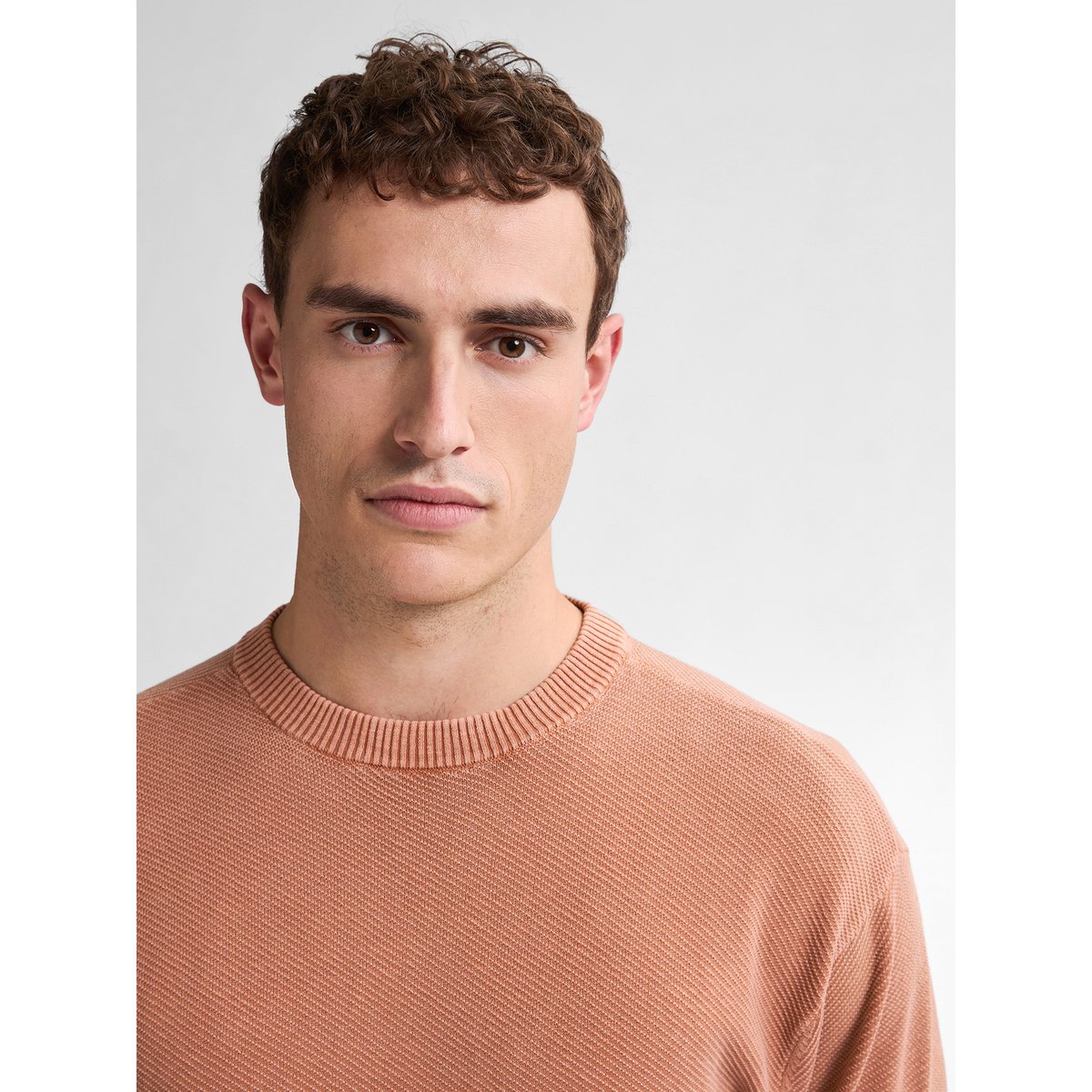 Pull en maille pebbleview rouge dusty peach, PETROL INDUSTRIES