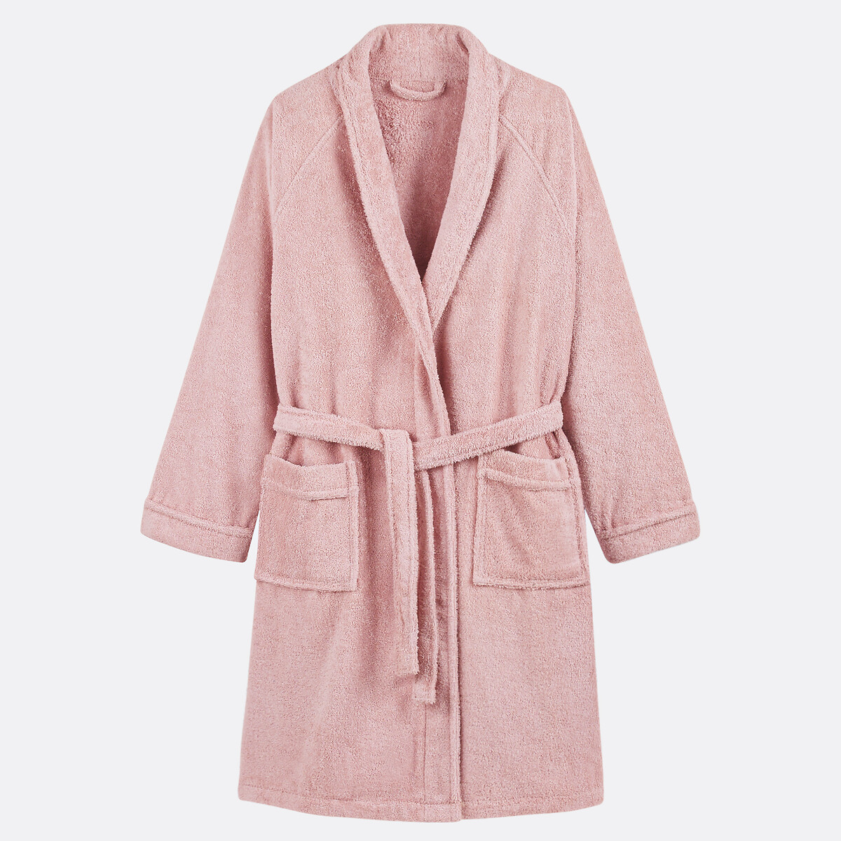 Peignoir éponge col châle 450g/m², Haxel rose poudré, LA REDOUTE INTERIEURS