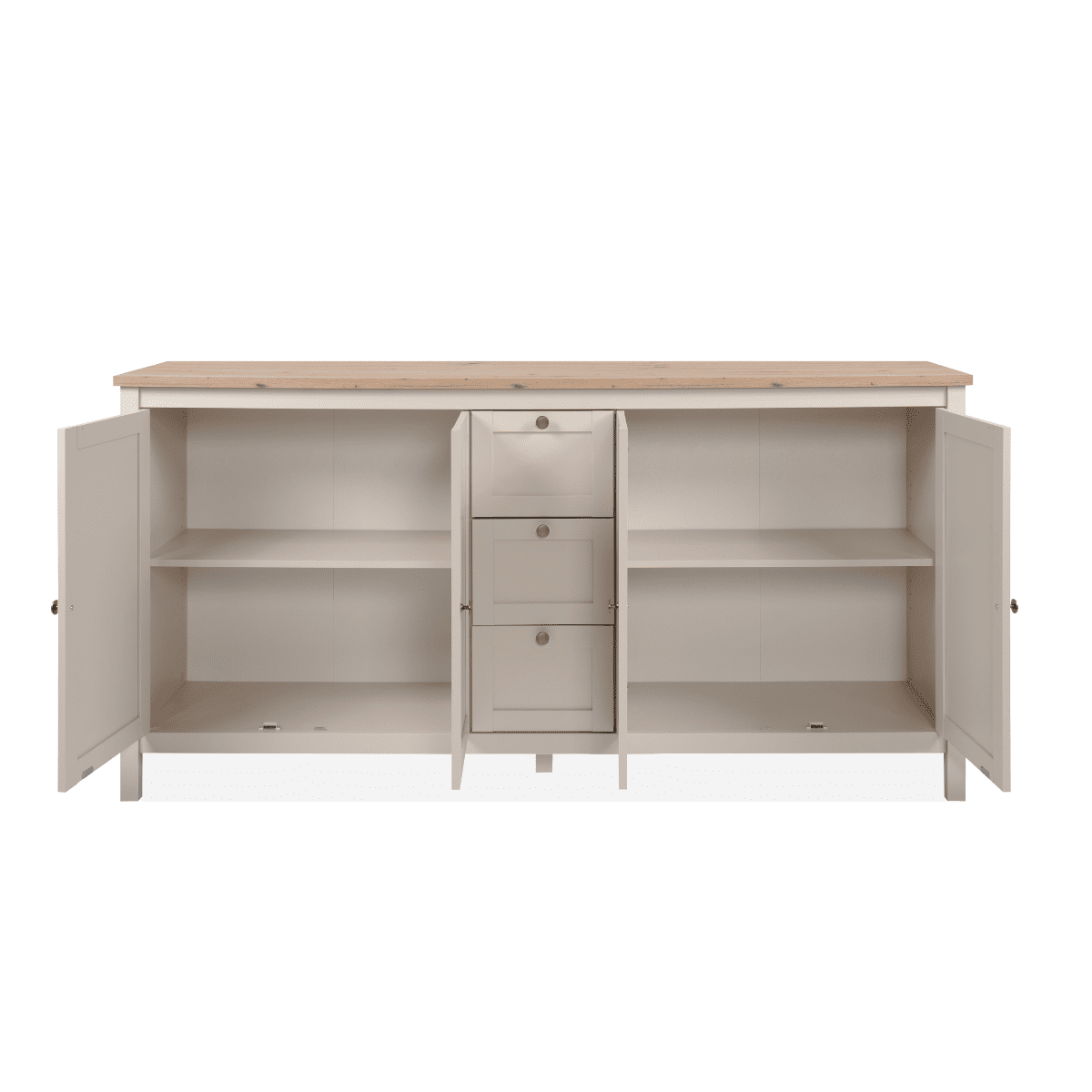 Buffet 4 portes et 3 tiroirs - LUND beige, CALICOSY