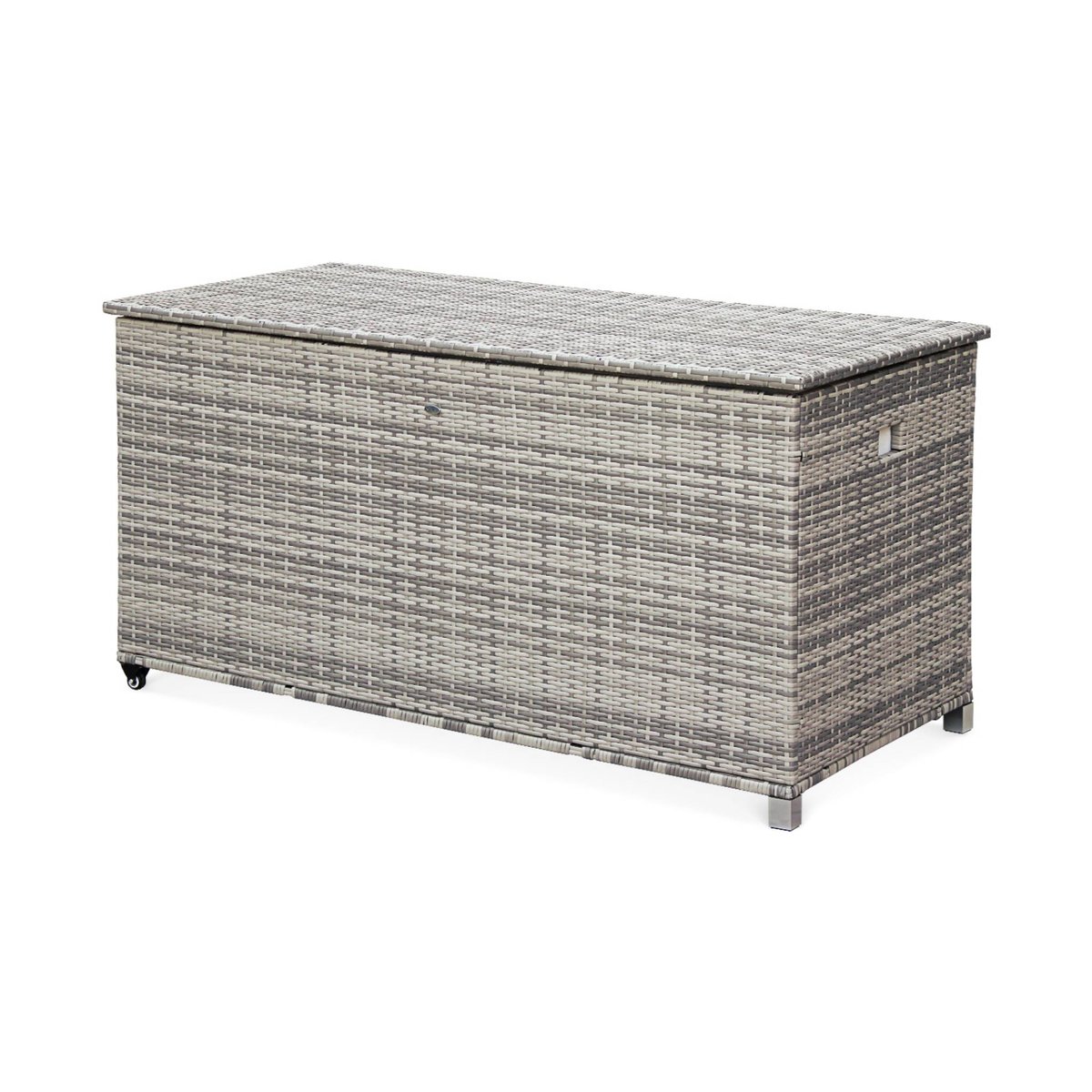 Coffre de jardin résine tressée 790L CASSAPANCA nuances de gris, SWEEEK