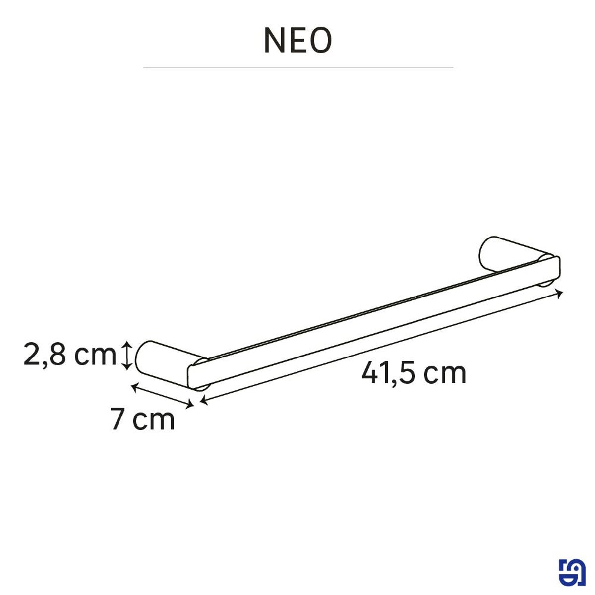 Porte-serviette 1 barre, NEO or, SENSEA