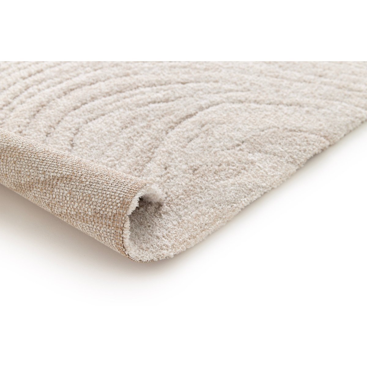Tapis effet relief toucher ultra doux BRUME beige sable, AFK LIVING