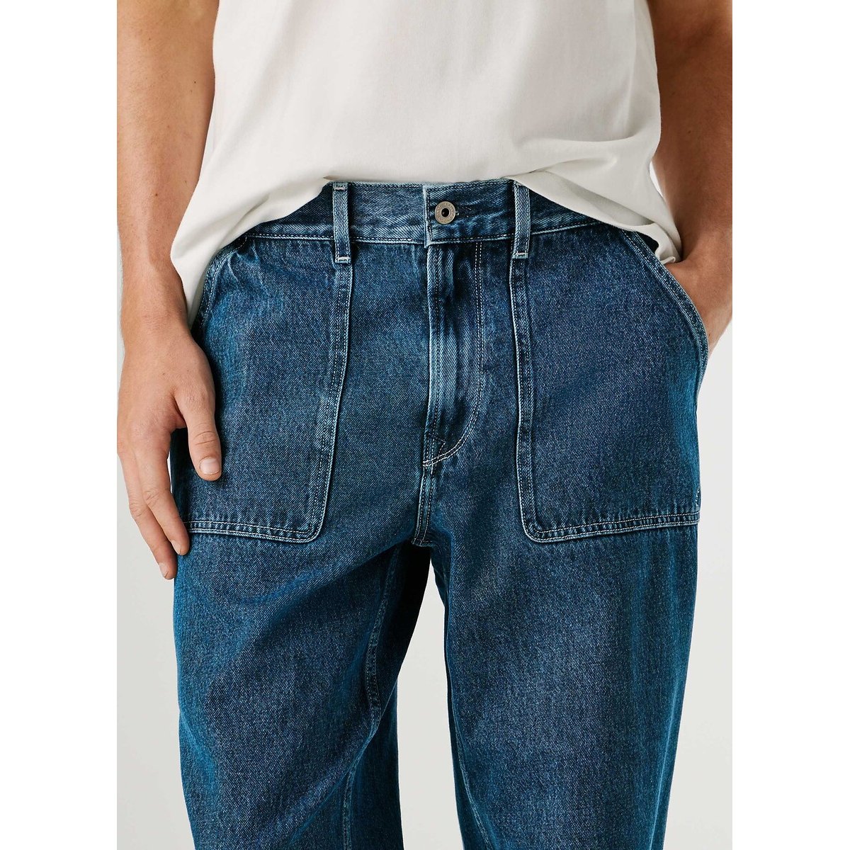 Jean tapered relaxed Carpenter bleu moyen, PEPE JEANS